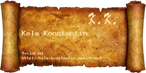 Kele Konstantin névjegykártya